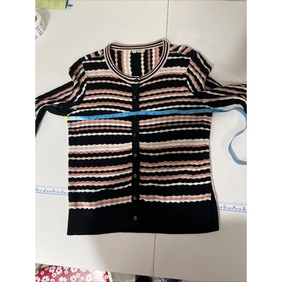 Kate Spade Preppy Feminine Black and Pink Cardigan Womens Size M - Picture 6 of 7